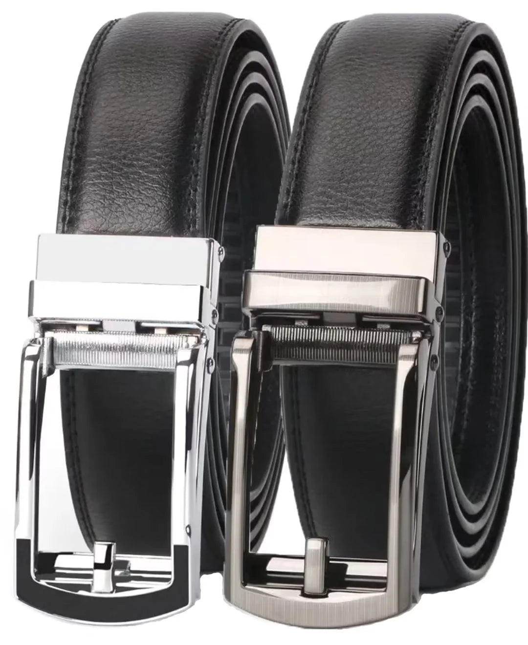 Men'S Ratchet Belts Leather Click Belt for Men 2 Pack