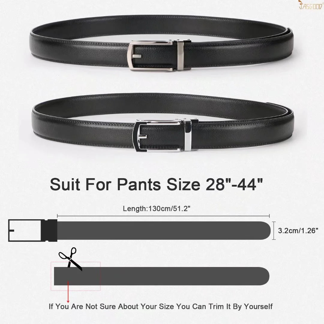 Men'S Ratchet Belts Leather Click Belt for Men 2 Pack